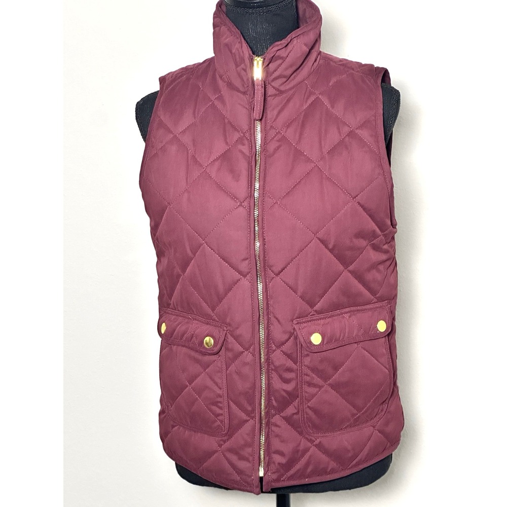 Blue Rain Women's Quilted Vest Size (S)Burgundy Zip-Up w/Pockets Outdoor‎ Hiking